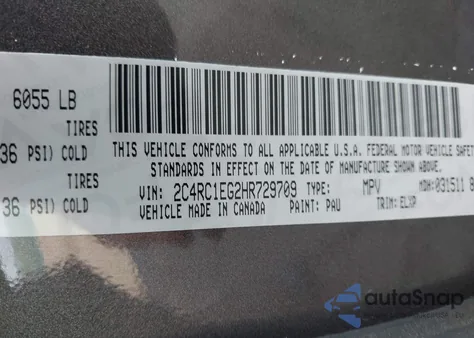 2017 Chrysler Pacifica Touring-L Plus from USA, damaged, VIN 2C4RC1EG2HR729709